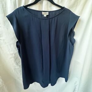Tahari Elegant Navy Blouse